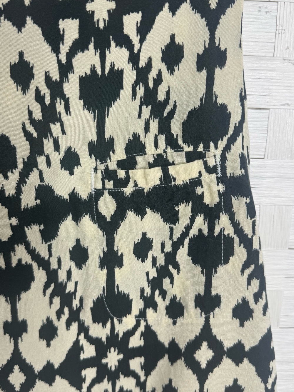 Kavu Jocelyn Ikat Black Ivory Racerback Midi High Low Sleeveless Dress Size Med - Picture 4 of 11